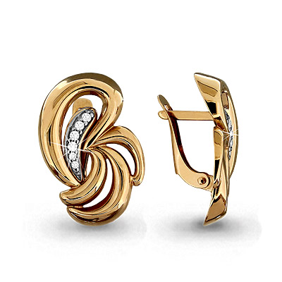 

Серьги из красного золота с фианитом Aquamarine 42457А, 42457А_585_кз