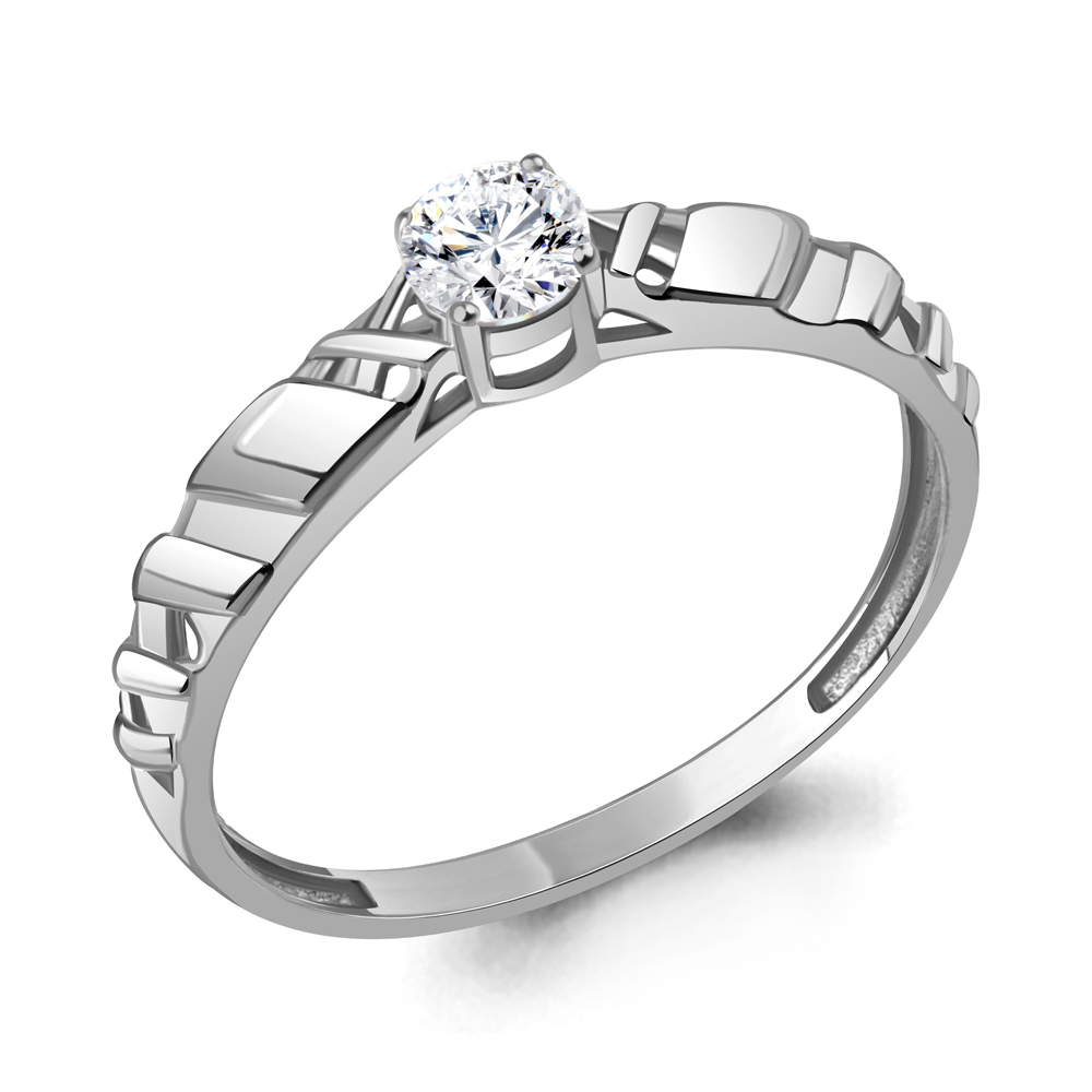 

Кольцо помолвочное из серебра с фианитом р., Aquamarine 663881, 663881_925_р