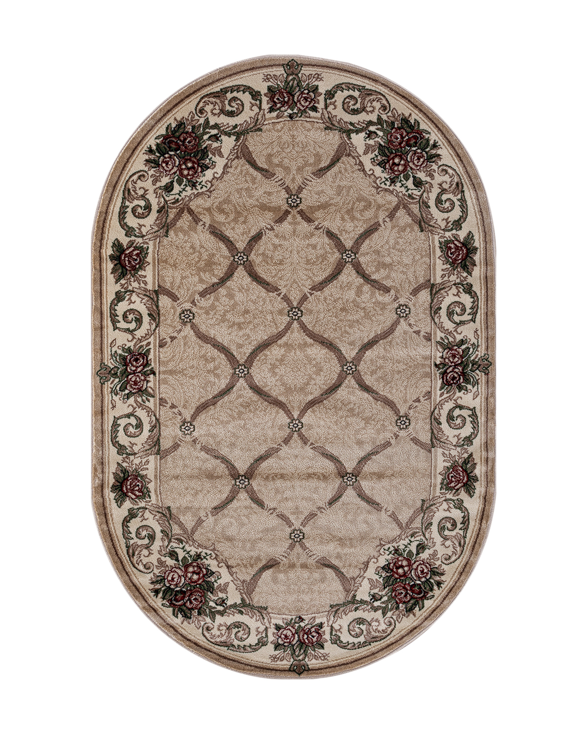 

Ковёр Merinos Colizey 100x200 овальный тёмно-бежевый D468