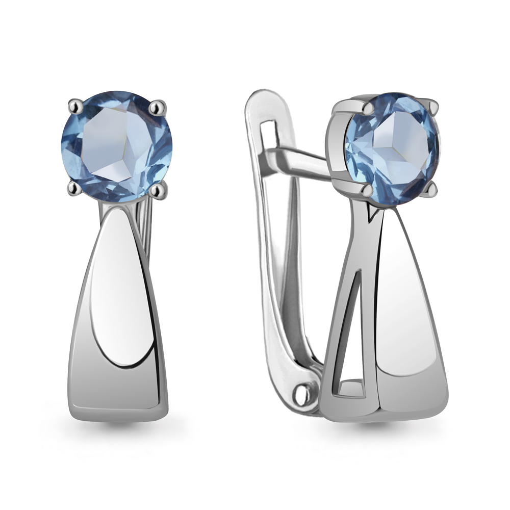 

Серьги из серебра с топазом Aquamarine 4326205, 4326205_925_р