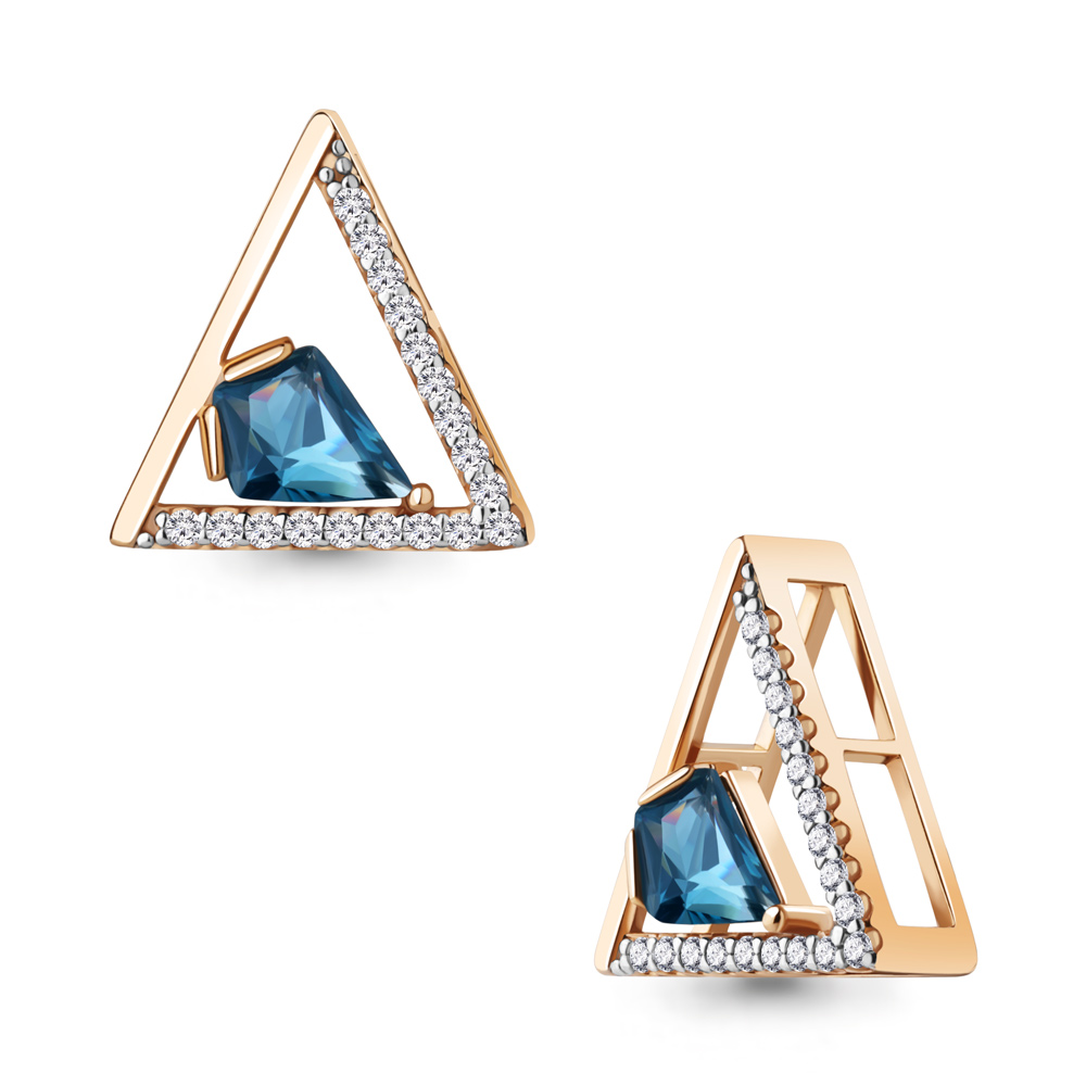 

Кулон из серебра с топазом искусственным/фианитом Aquamarine 2539493А, 2539493А_925_з