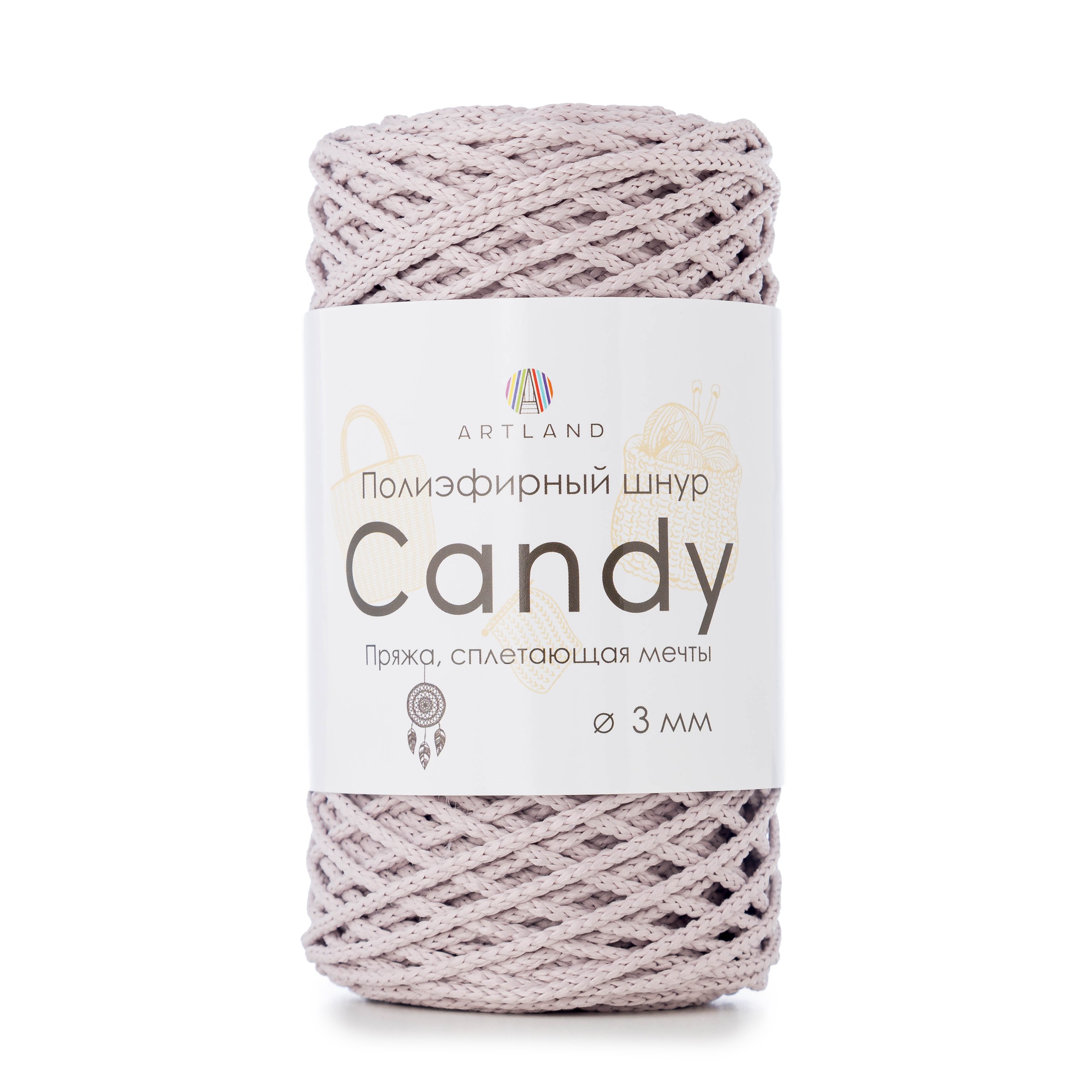 

Полиэфирный шнур Artland Candy 3 мм 100 м, 200 гр, цвет 41 розовый жемчуг, candy NL