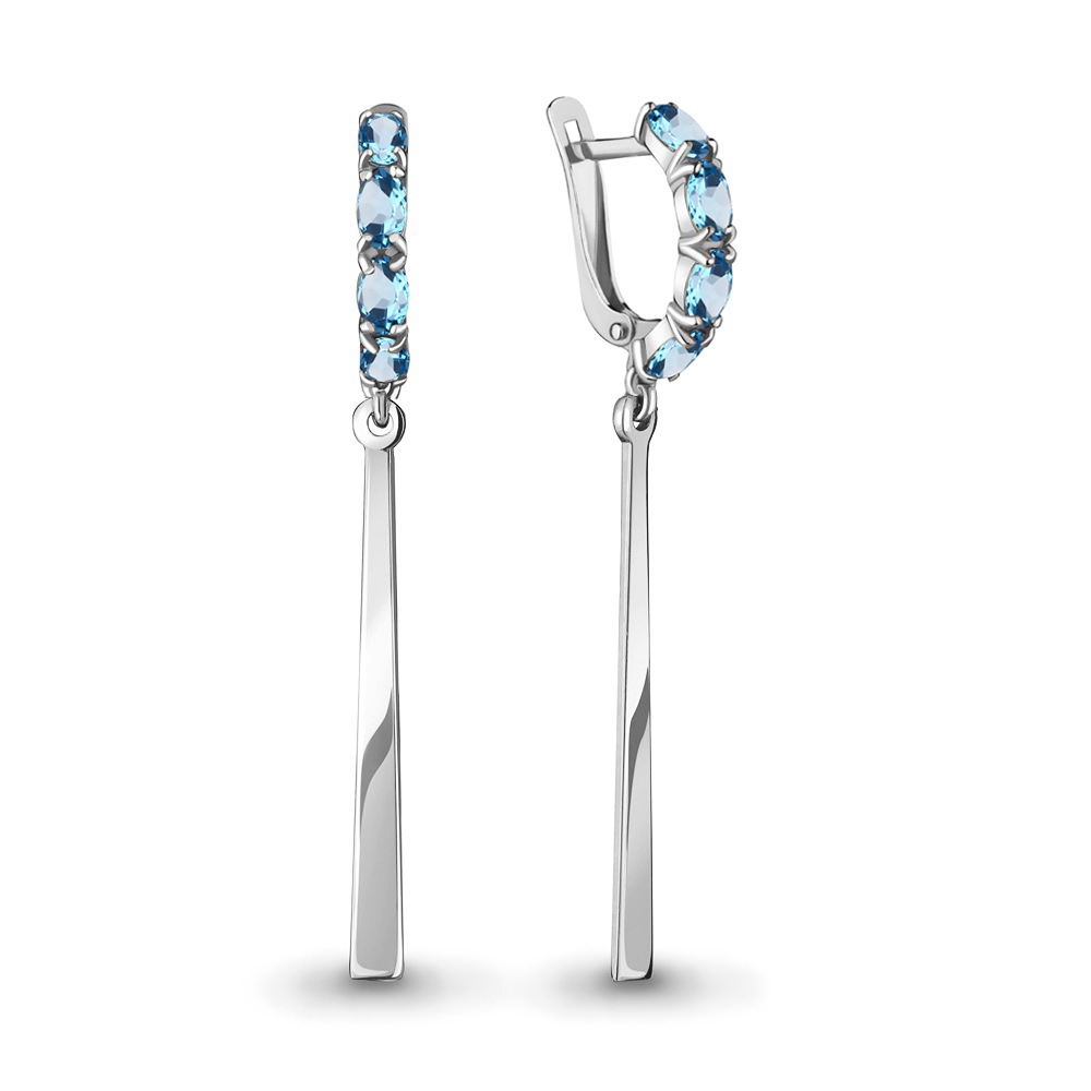 

Серьги подвески из серебра с топазом Aquamarine 4749305_925_р, 4749305_925_р