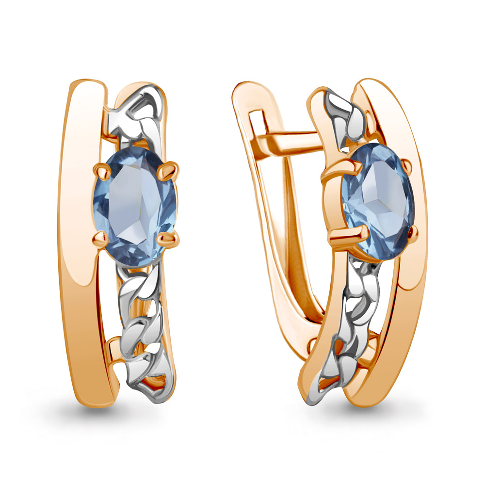 

Серьги из серебра с топазом Aquamarine 4961505, 4961505_925_з