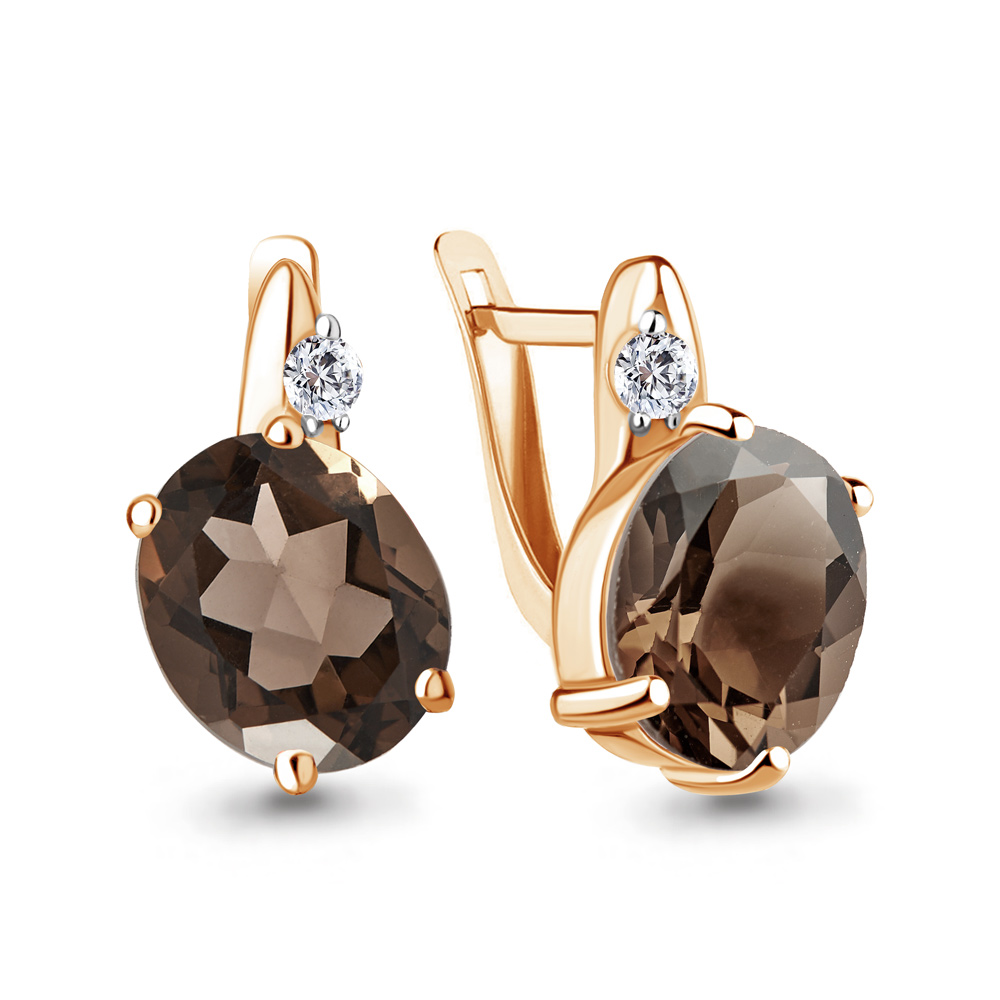 

Серьги из серебра с кварцем/фианитом Aquamarine 4749401А_925_з, 4749401А_925_з