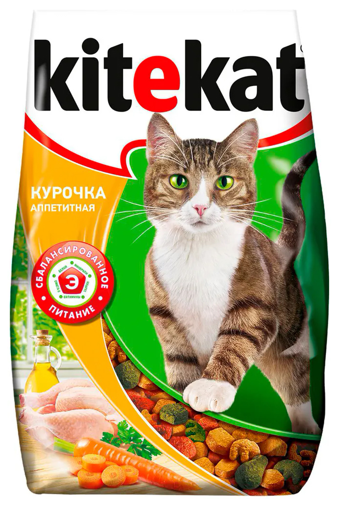 

Сухой корм для кошек KITEKAT Курочка аппетитная, 10 шт по 350г