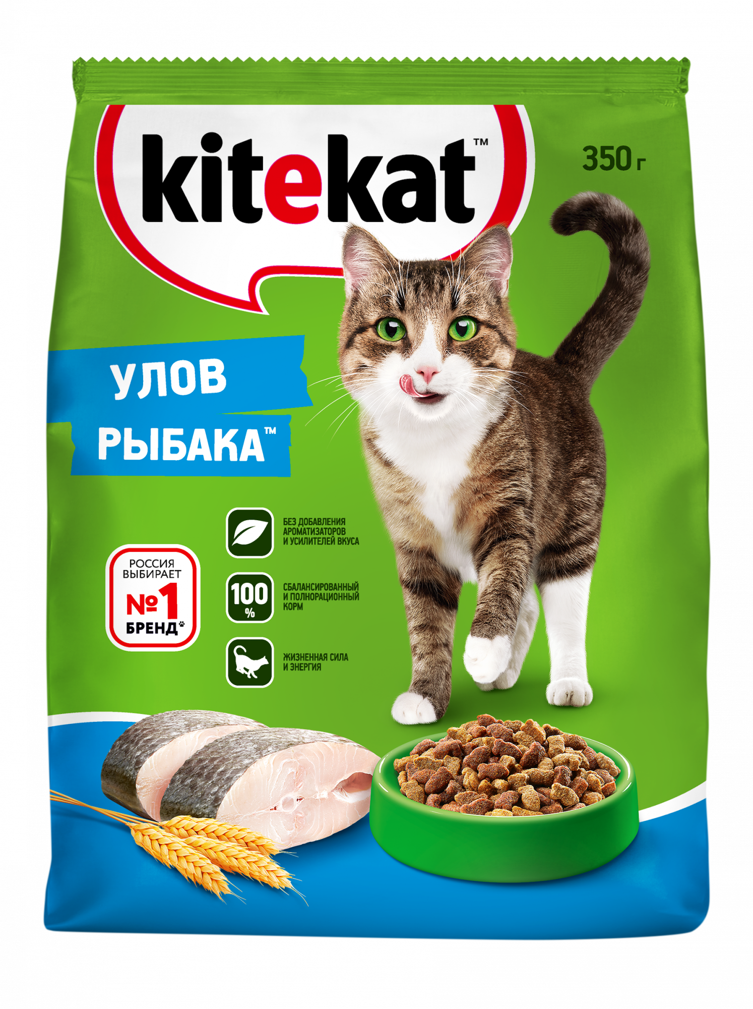 

Сухой корм KITEKAT™ для взрослых кошек «Улов Рыбака», 10 шт по 350г