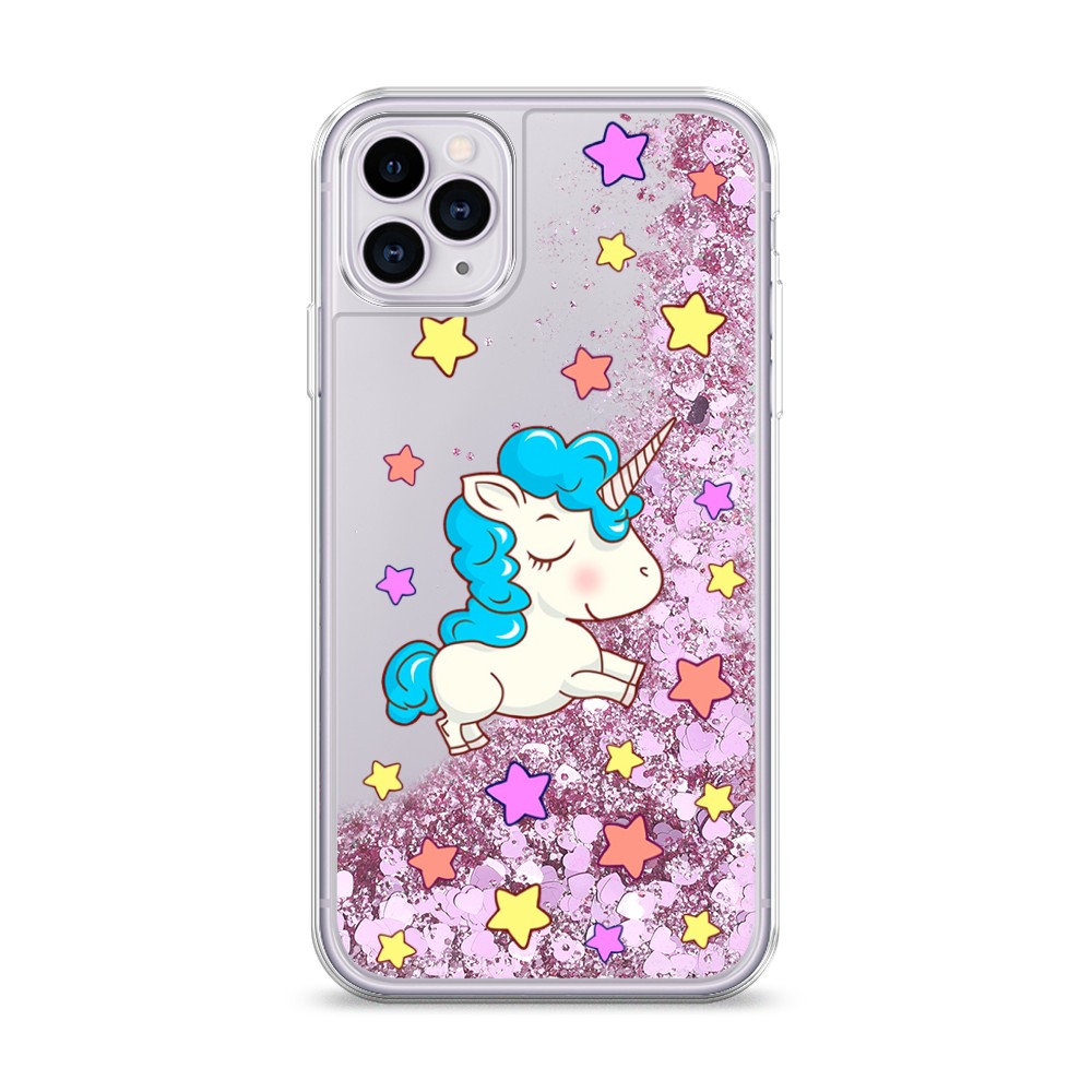 

Жидкий чехол с блестками "Звездный единорог" на Apple iPhone 11 Pro Max, 12294-1