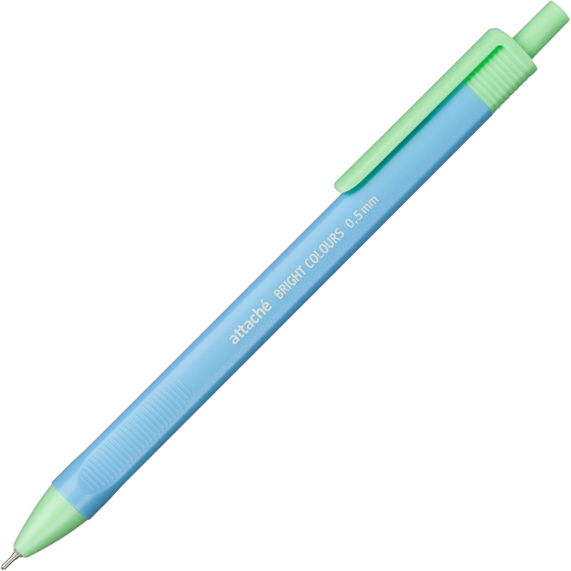

Ручка шариковая автоматическая Attache Bright colours г/зел корп, син,0,5мм, (10шт.)