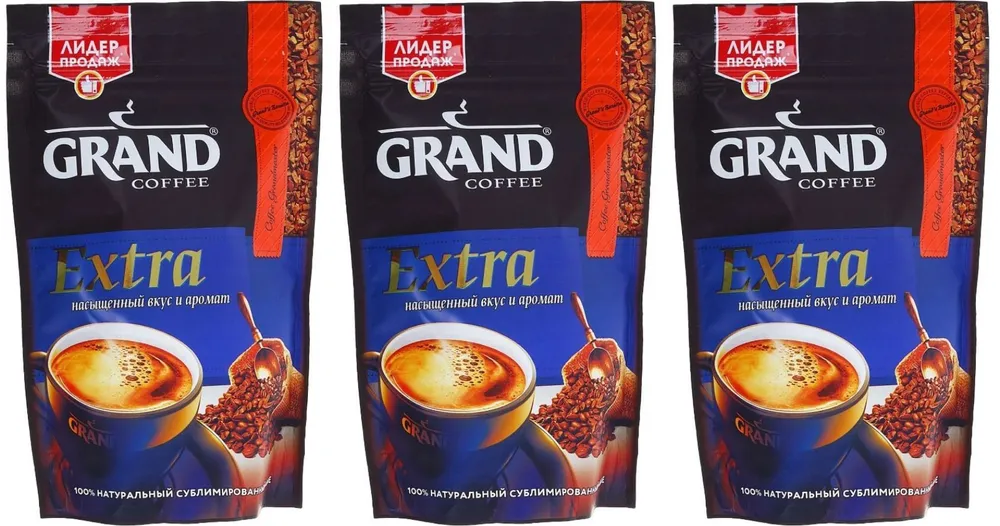 

Кофе растворимый GRAND Extra, 95 г х 3 шт, Aroma di Napoli