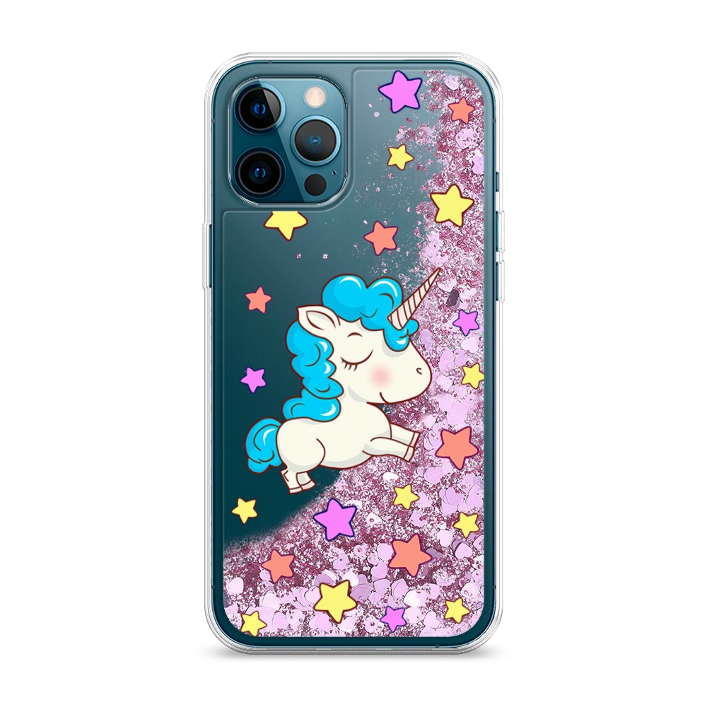 

Жидкий чехол с блестками "Звездный единорог" на Apple iPhone 12 Pro Max, 12794-1