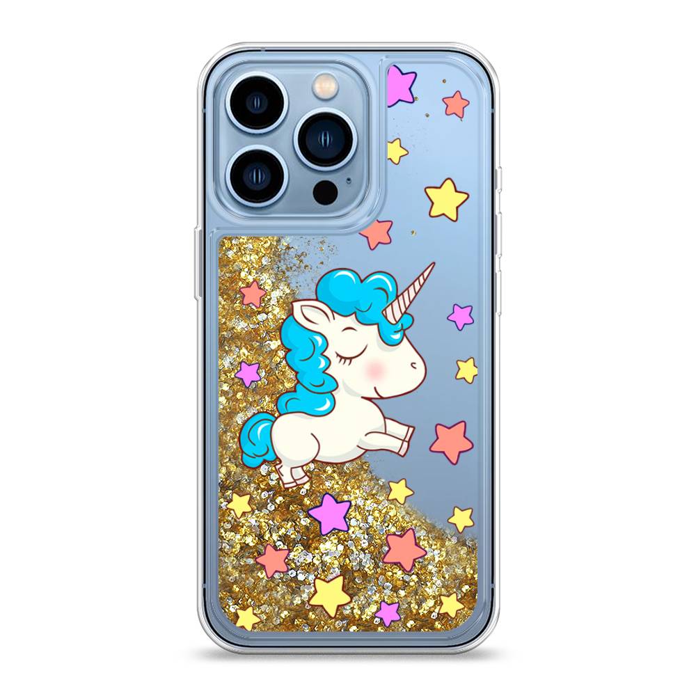 

Жидкий чехол с блестками "Звездный единорог" на Apple iPhone 13 Pro, 14390-1