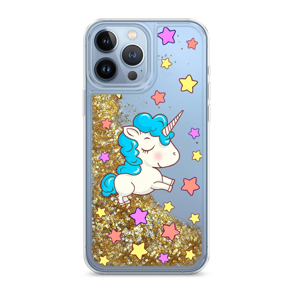 

Жидкий чехол с блестками "Звездный единорог" на Apple iPhone 13 Pro Max, 14490-1