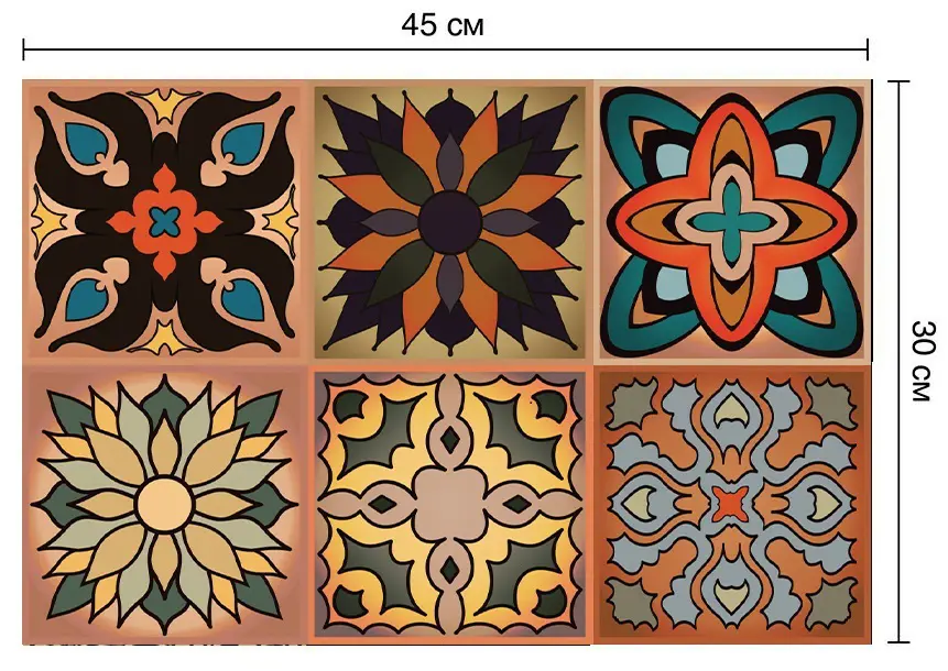 

Deco-стикеры Кантри 15x15 см, Разноцветный