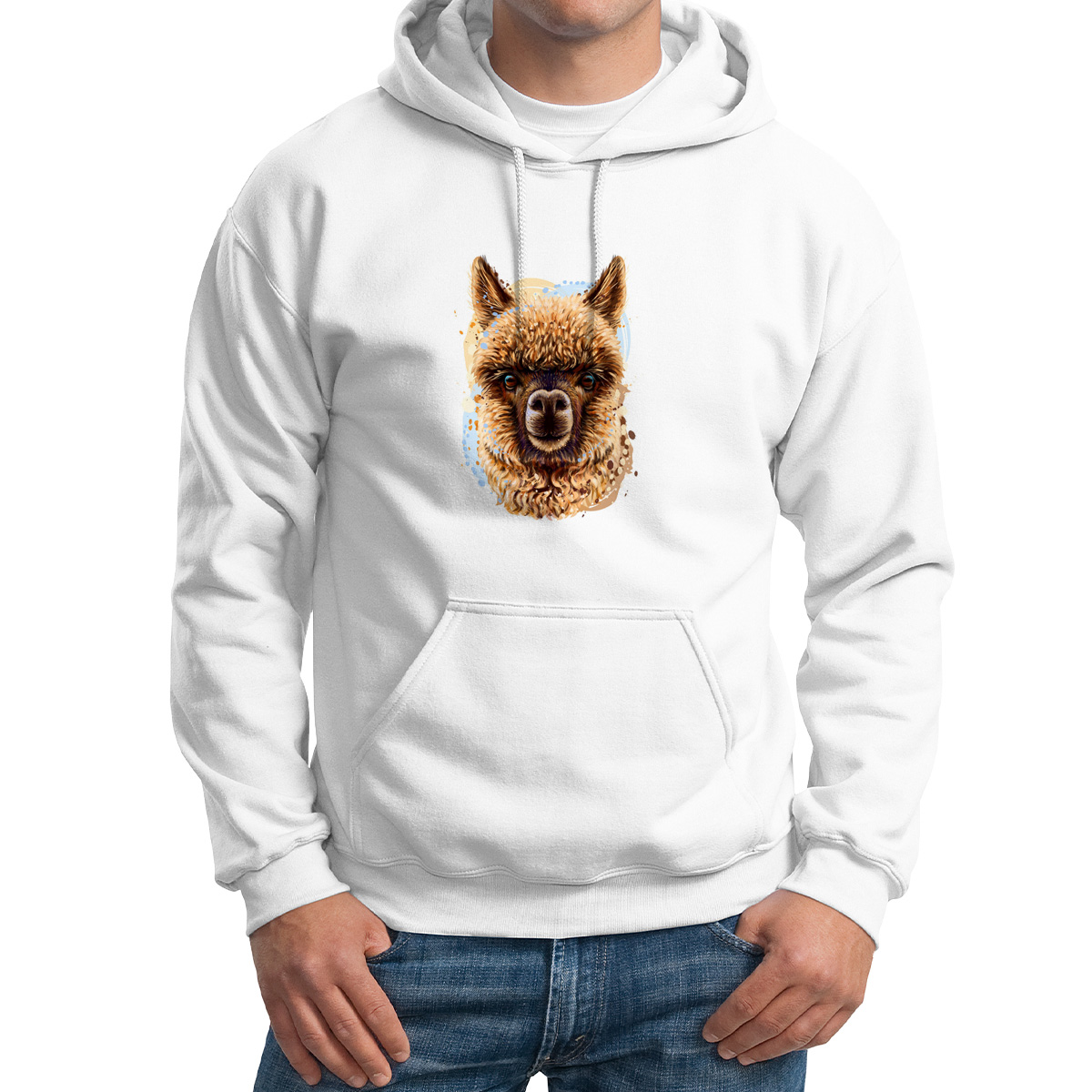 

Худи унисекс CoolPodarok Животные. Лама белое 42 RU, Белый, M0501599