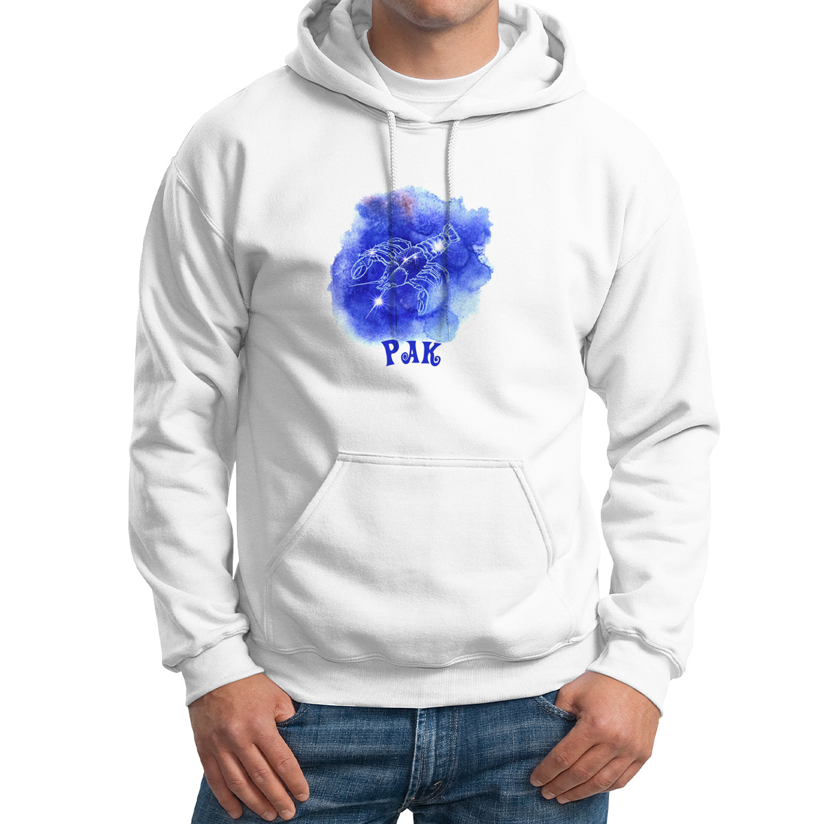 

Худи унисекс CoolPodarok Знаки зодиака. Рак белое 42 RU, Белый, M0501631