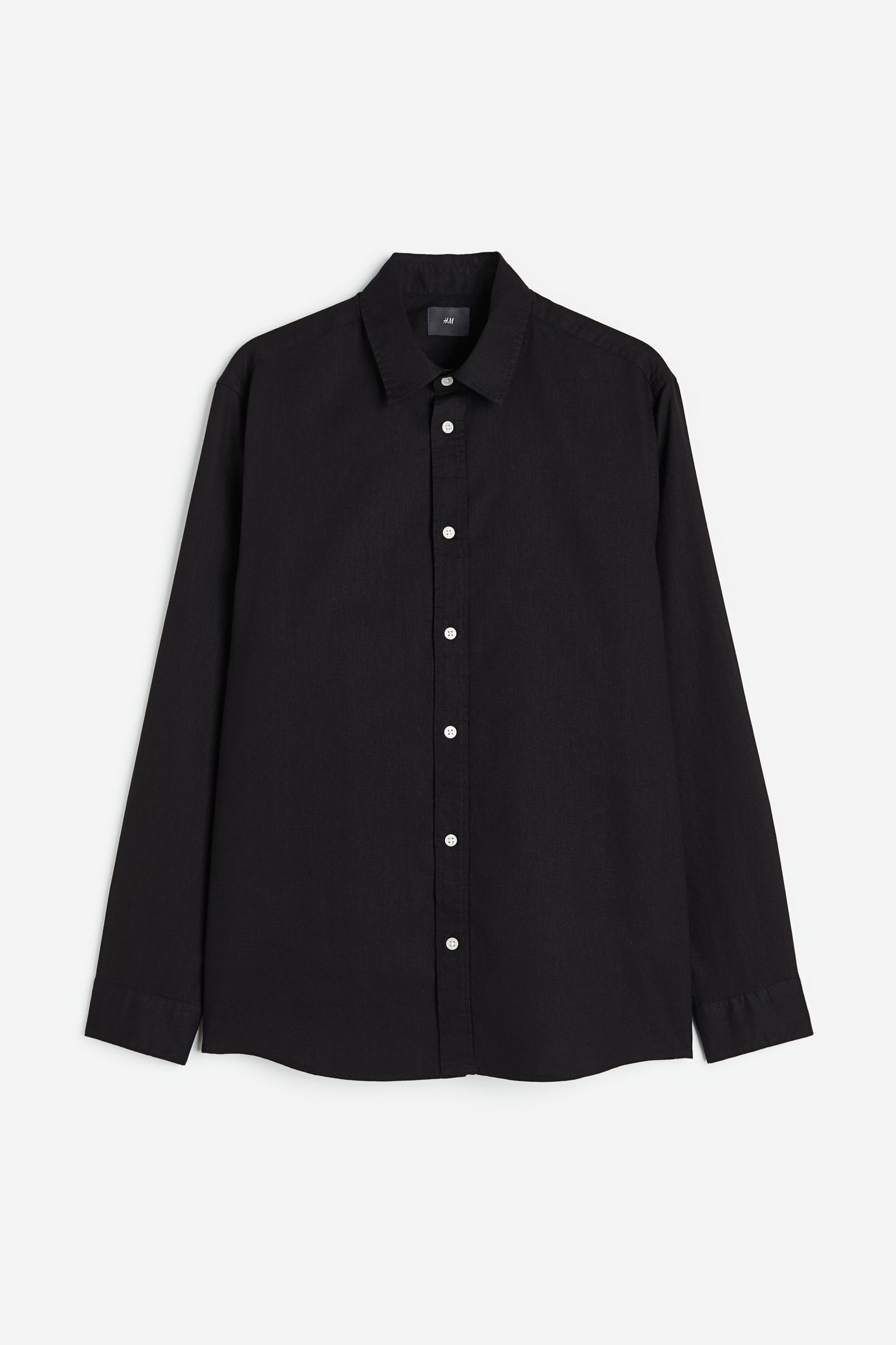 Рубашка мужская H&M 1134107008 черная S (доставка из-за рубежа)