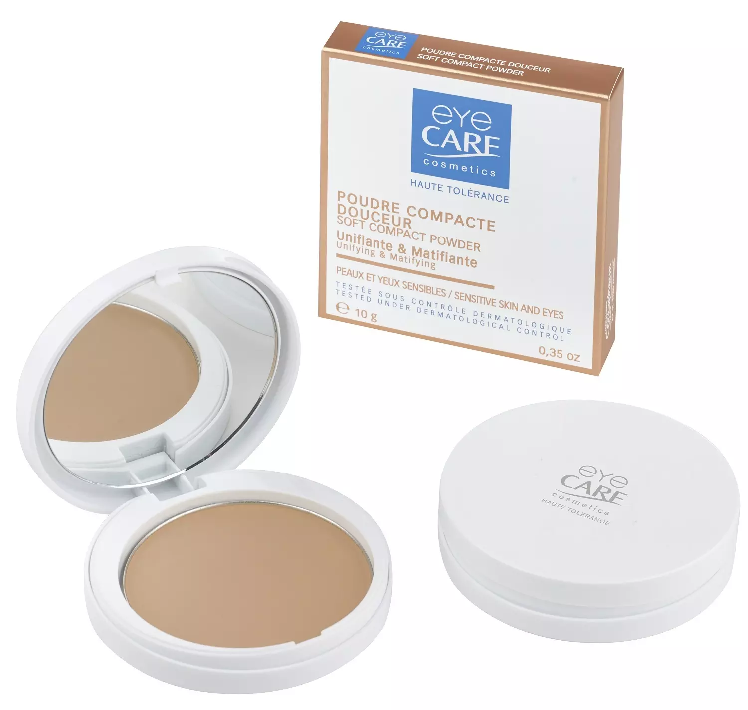 Мягкая компактная пудра для лица Eye Care BEIGE, 10 гр