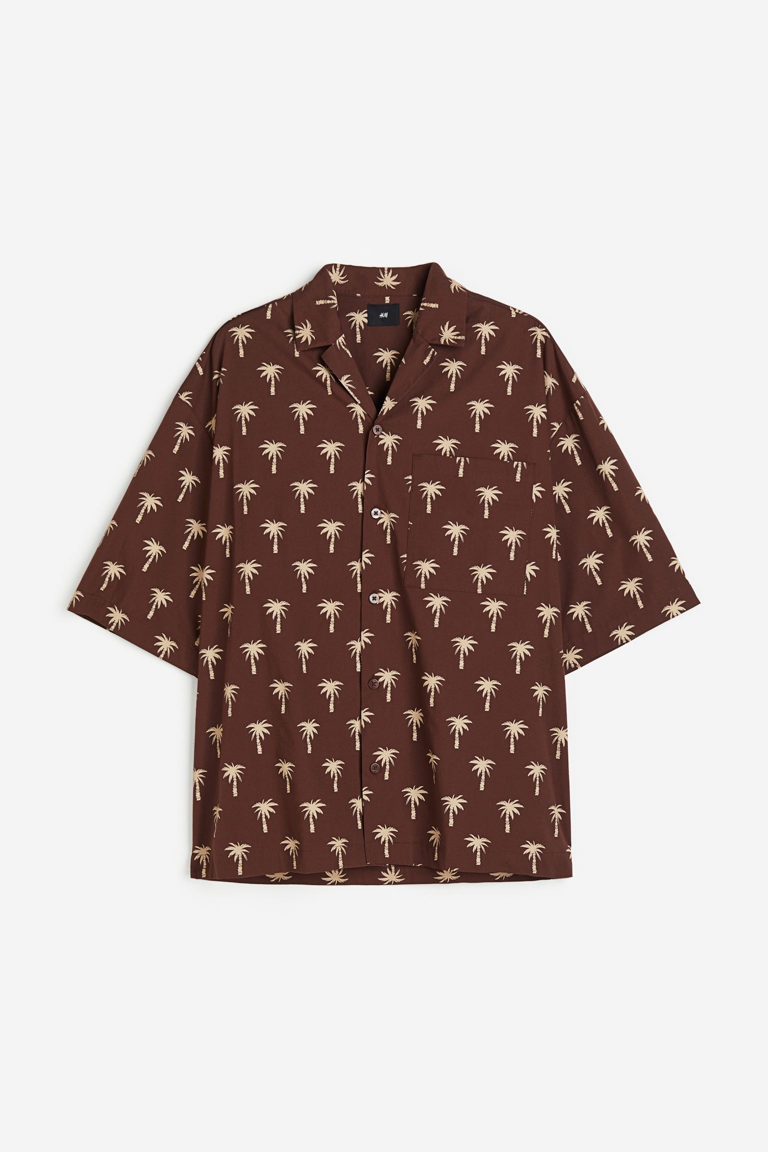 Рубашка мужская H&M 1134728006 коричневая M (доставка из-за рубежа)