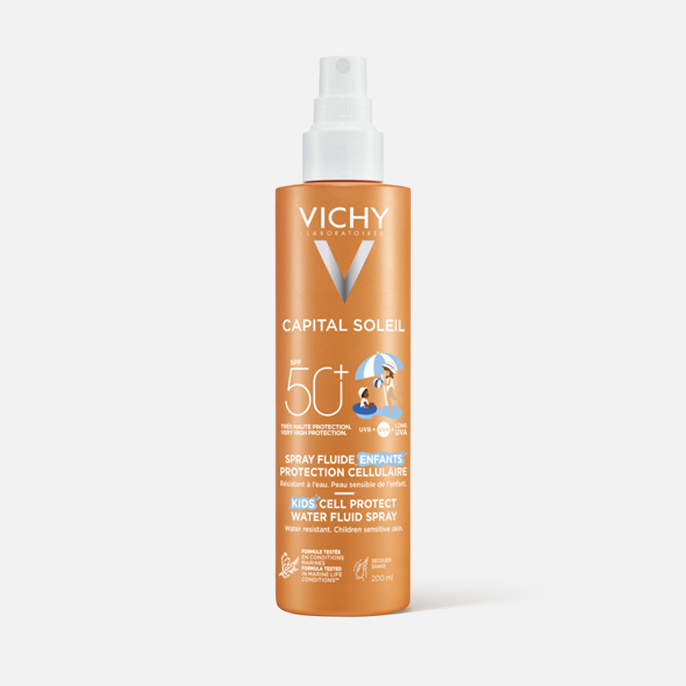 Спрей для детей VICHY Capital Soleil SPF 50+ водостойкий, с повышенной защитой, 200 мл