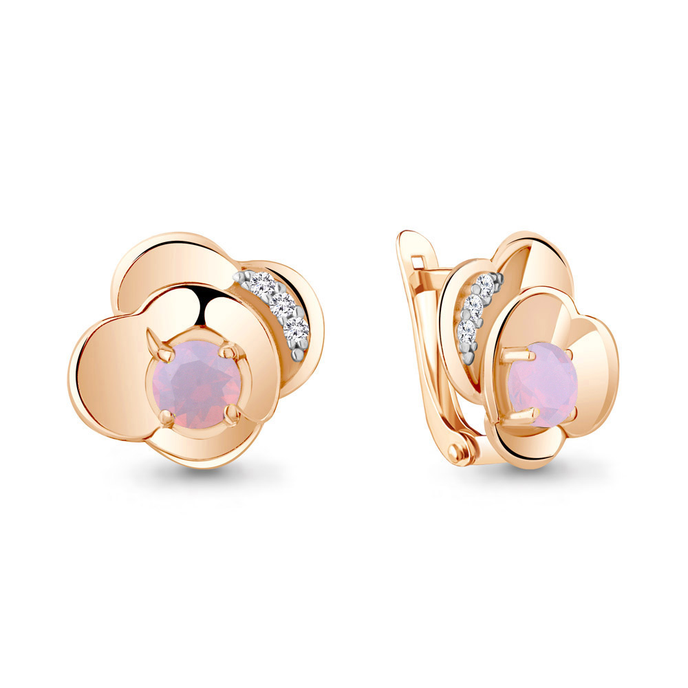 

Серьги из серебра с опалом искусственным/фианитом Aquamarine 47507606А_925_з, 47507606А_925_з