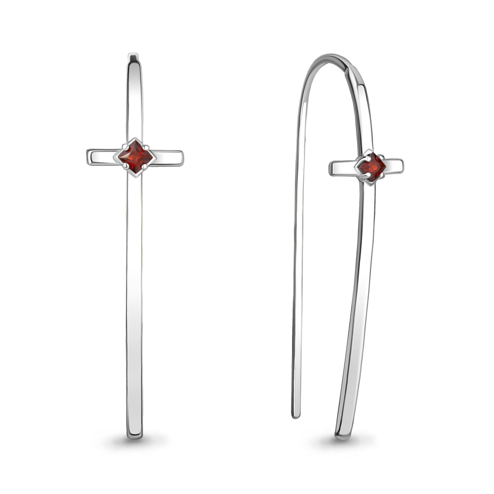 

Серьги продевки из серебра с гранатом Aquamarine 4751703_925_р, 4751703_925_р