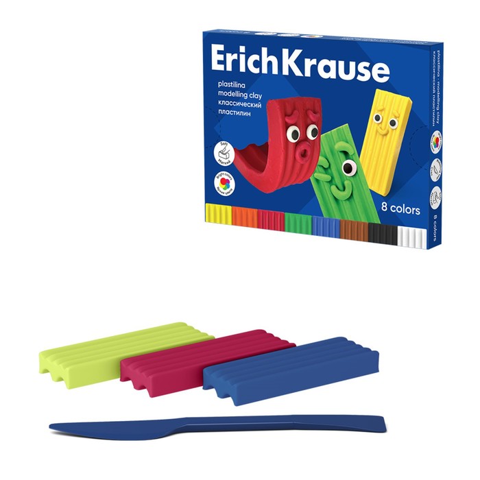 

Пластилин ErichKrause Color Friends со стеком 8 цветов 120 г