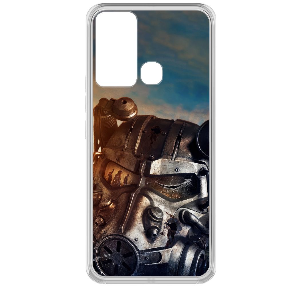 

Чехол-накладка Krutoff Clear Case Фоллаут (Fallout) - Шлем Т-60 для INFINIX Hot 12i, Прозрачный