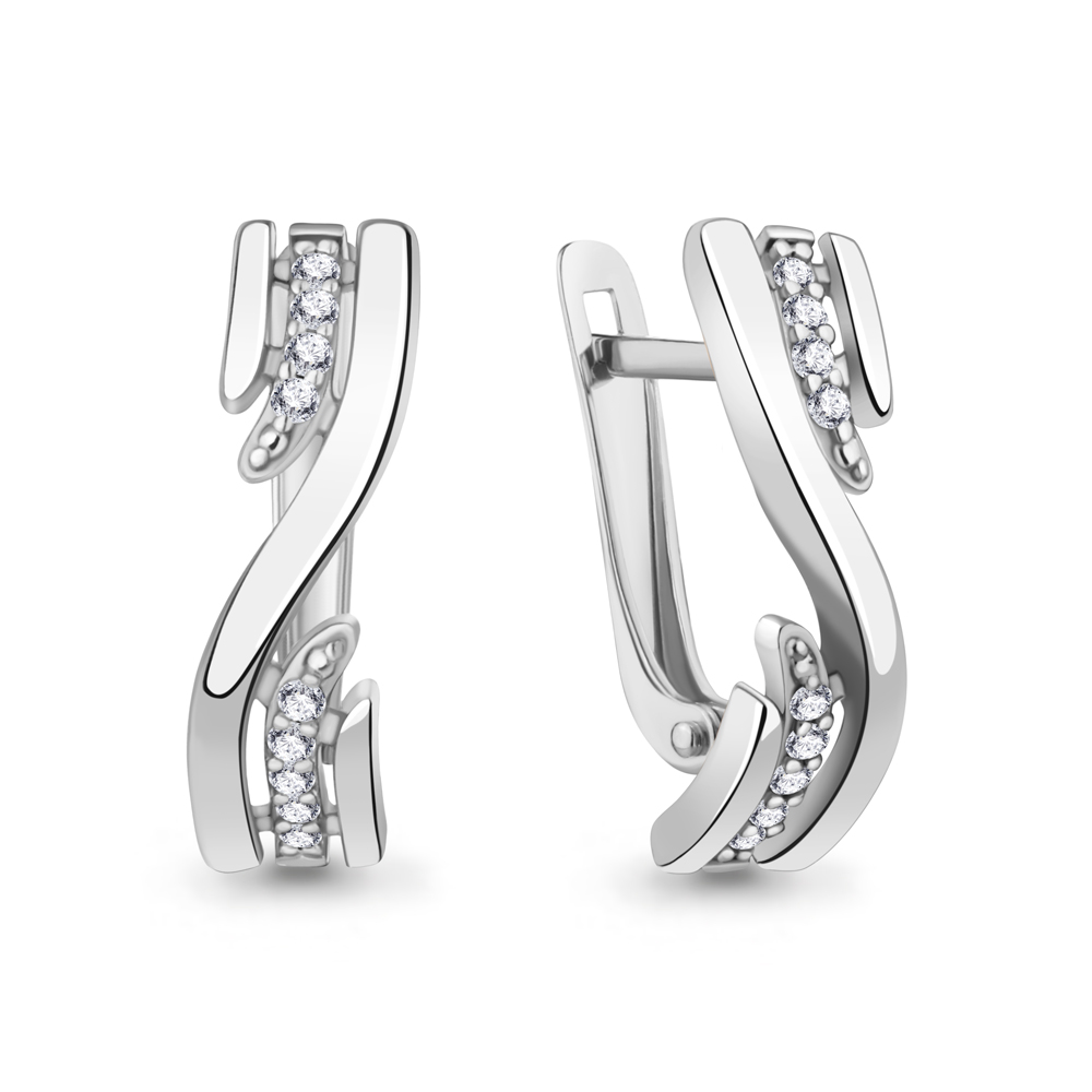 

Серьги из серебра с фианитом Aquamarine 400052А, 400052А_925_р