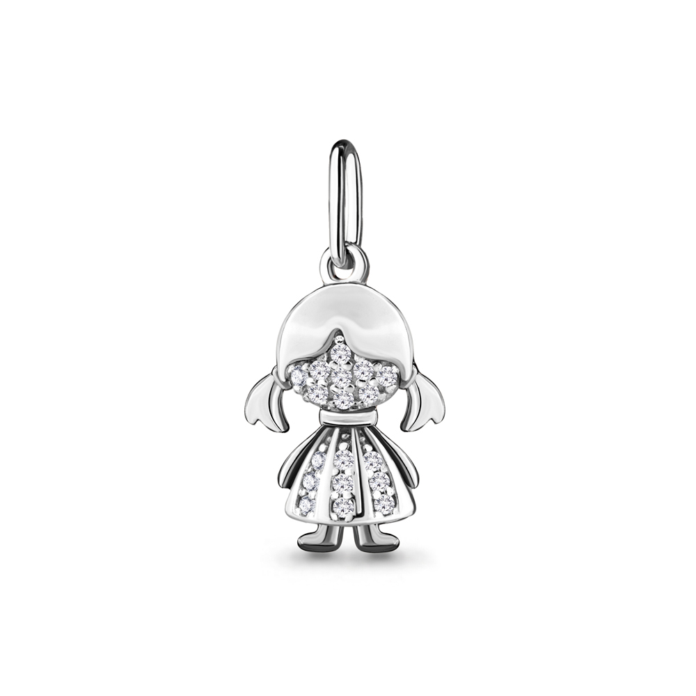 

Подвеска из серебра с фианитом Aquamarine 21266А, 21266А_925_р