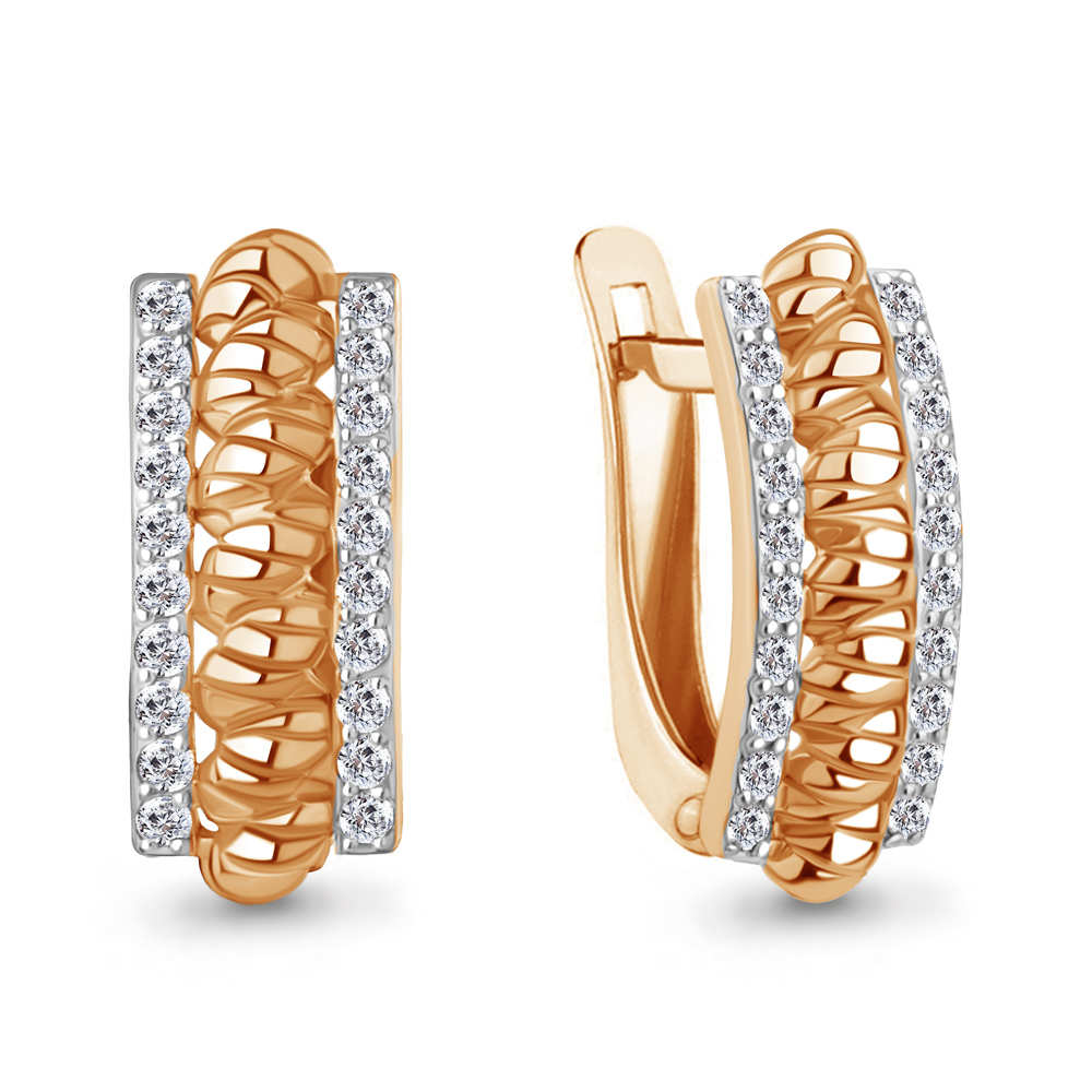 

Серьги из красного золота с бриллиантом Aquamarine 943024к, 943024к_585_кз