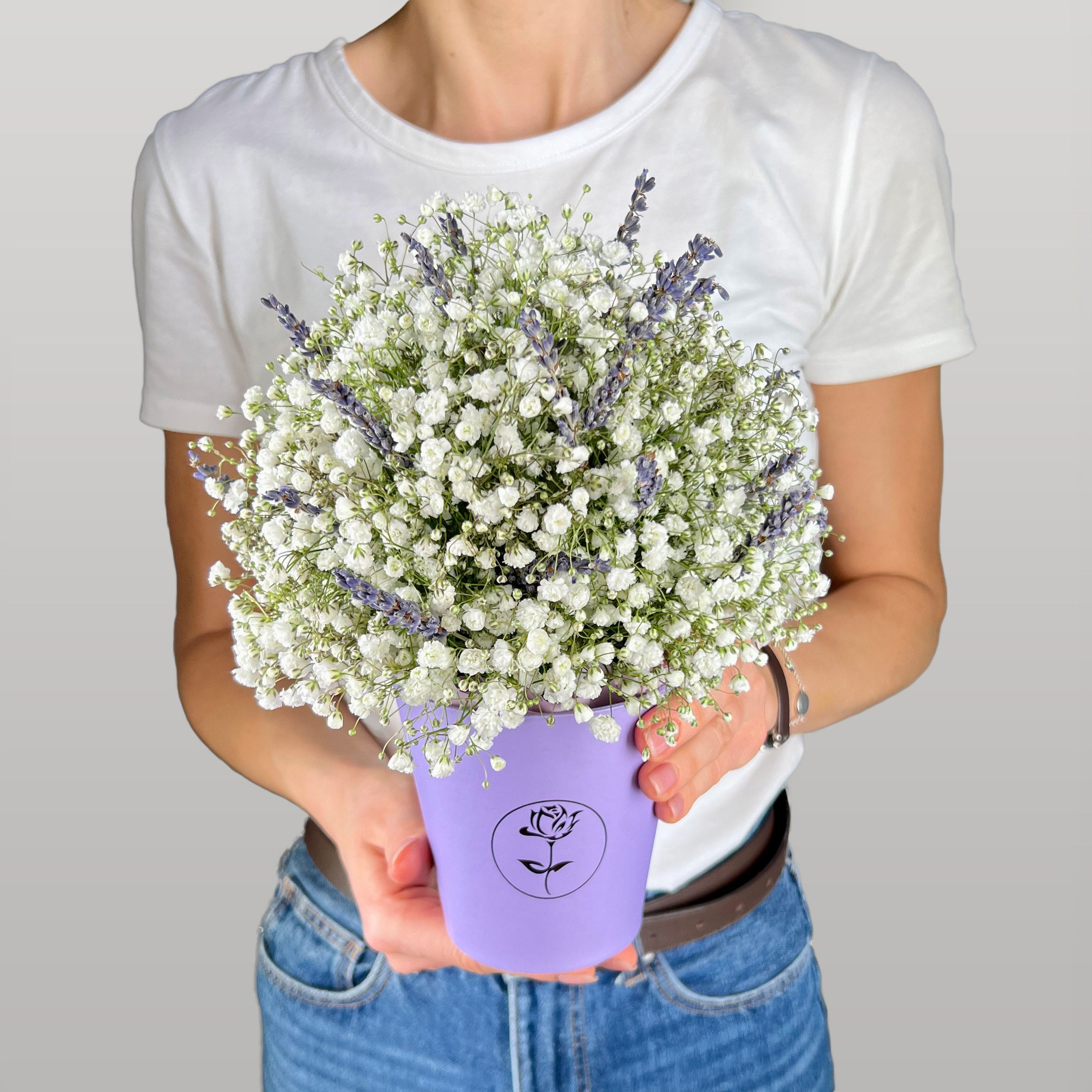 

Цветочная композиция Лэтуаль Flowers Гипсофилы и лаванды FLW001086, 15 шт белый цвет, Гипсофилы и лаванды