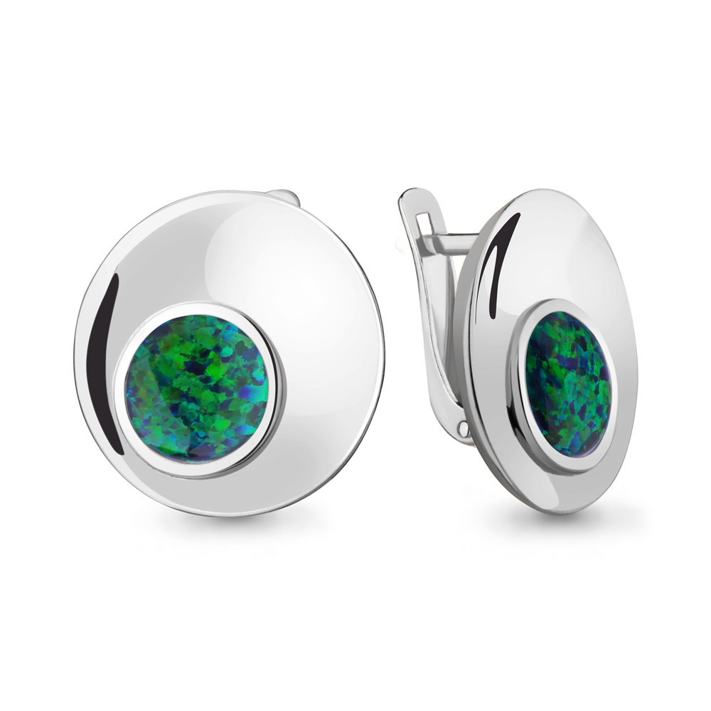 

Серьги из серебра с опалом искусственным Aquamarine 4756596_925_р, 4756596_925_р