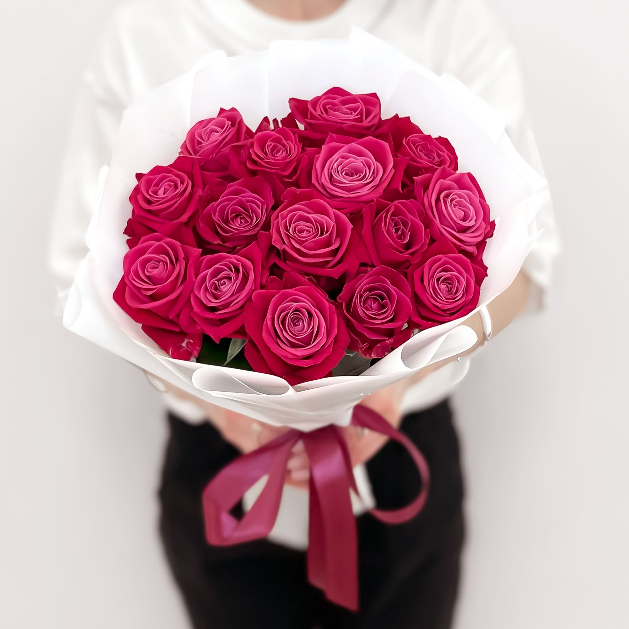 

Монобукет Лэтуаль Flowers роза 40 см 15 шт. розовый FLW001214, Шангрила