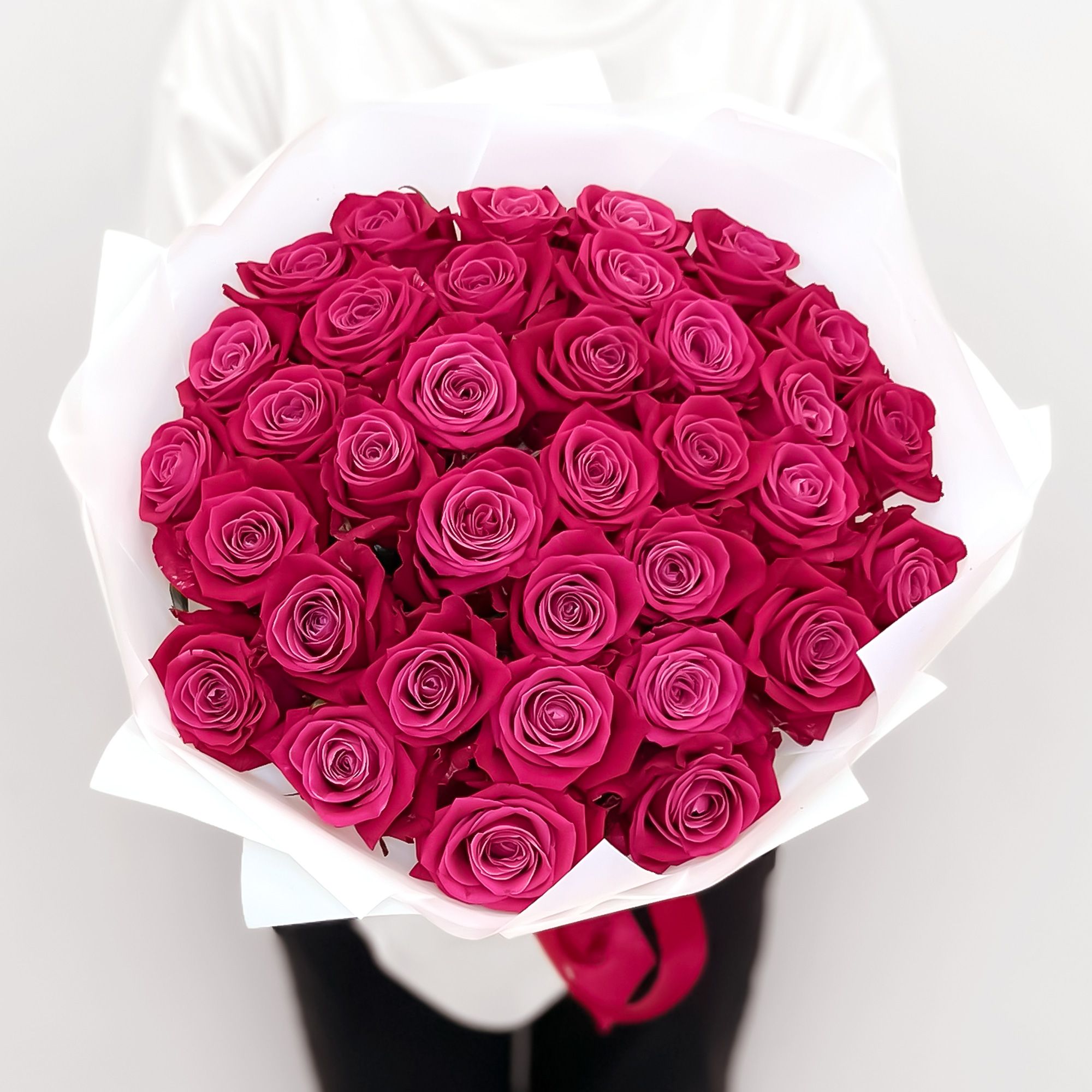 

Монобукет Лэтуаль Flowers роза 40 см 35 шт. розовый FLW001217, Шангрила