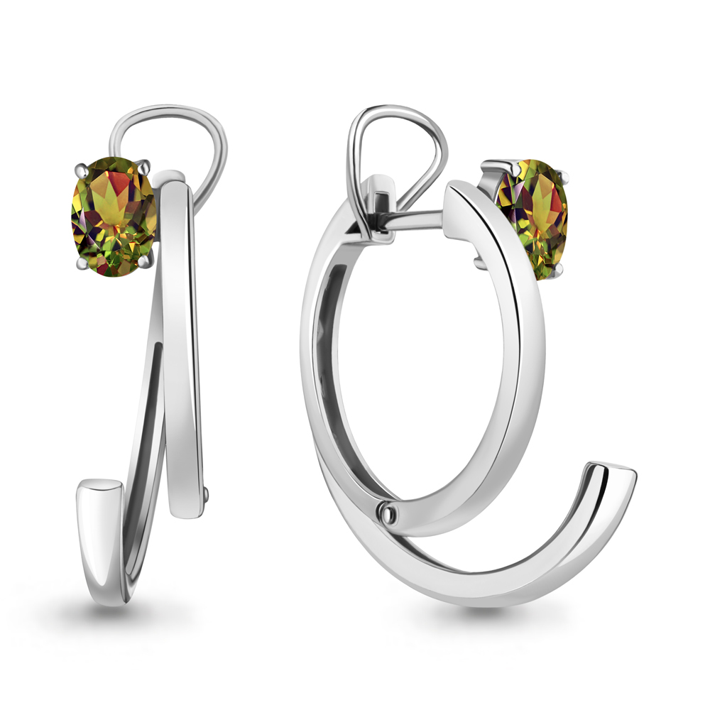 

Серьги из серебра с султанитом искусственным Aquamarine 4763819_925_р, 4763819_925_р