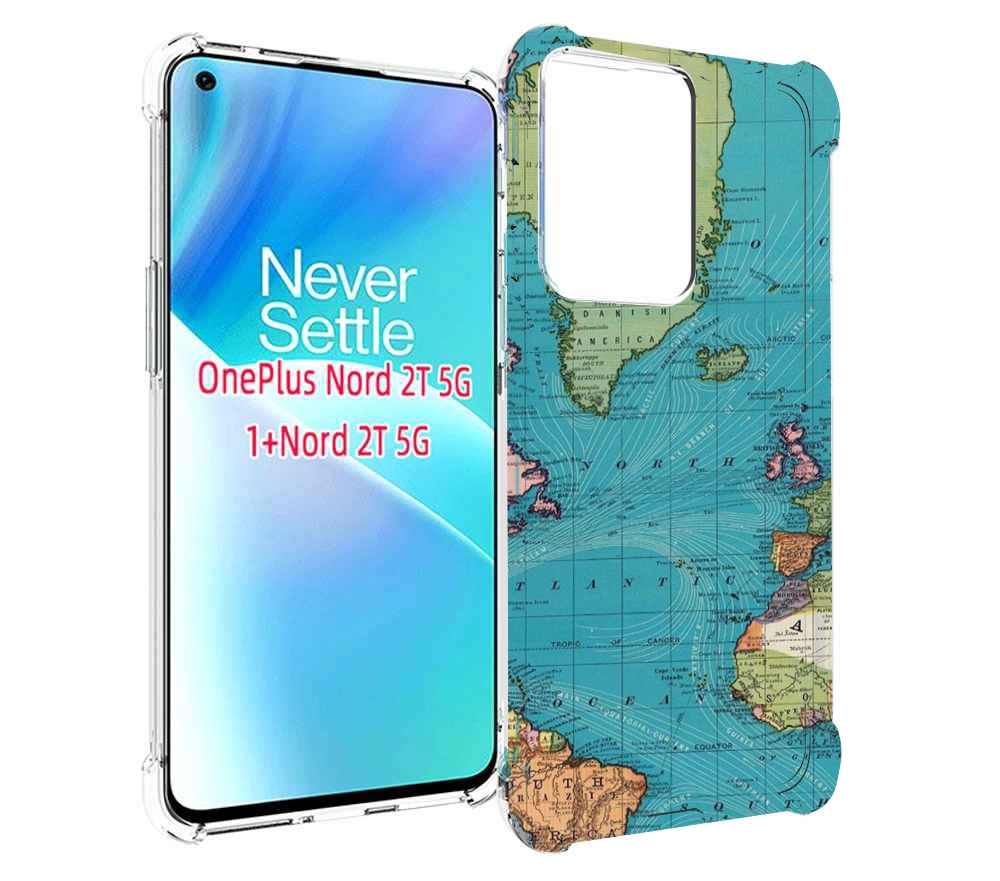 

Чехол MyPads старая карта земли для OnePlus Nord 2T, Прозрачный, Tocco