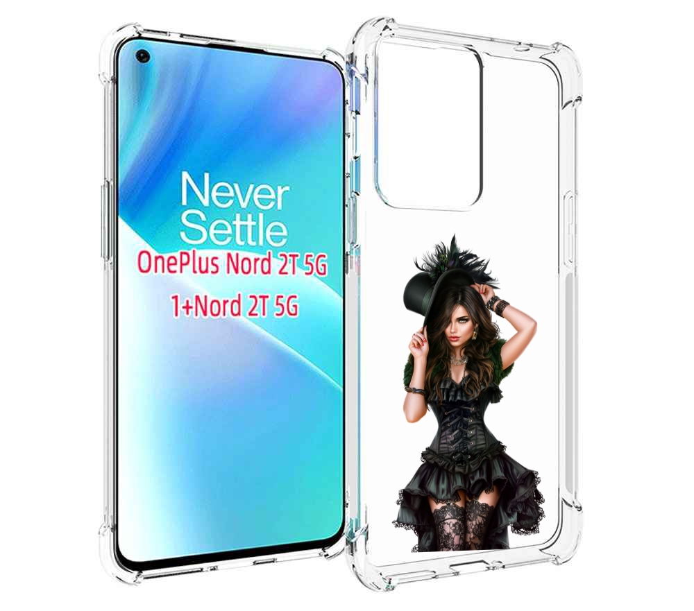 

Чехол MyPads стройная-девушка-в-черном-платье для OnePlus Nord 2T, Прозрачный, Tocco