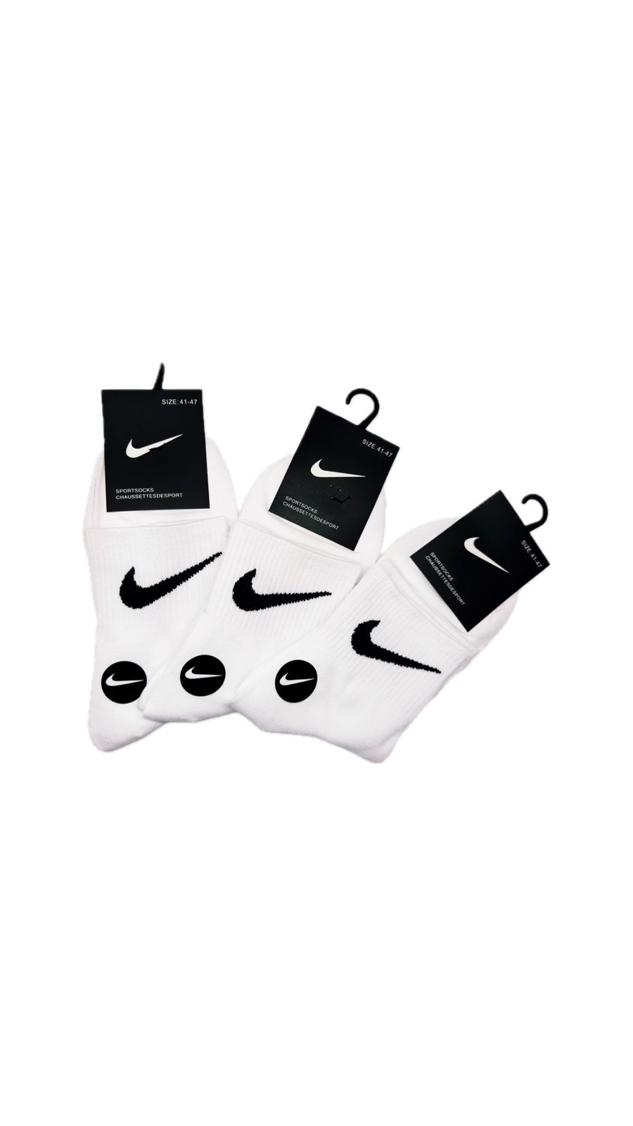 

Комплект носков мужских Nike Sportsocks белых -, 3 пары, Белый, Sportsocks