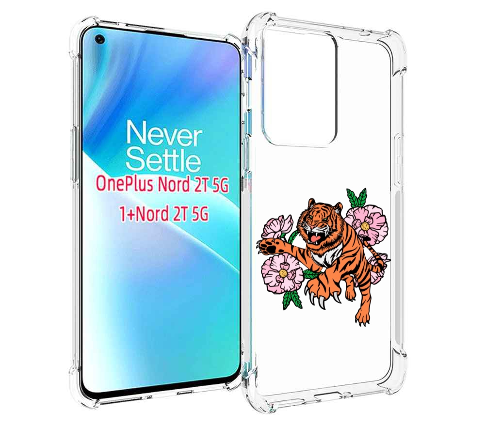 

Чехол MyPads тигры-цветочные для OnePlus Nord 2T, Прозрачный, Tocco