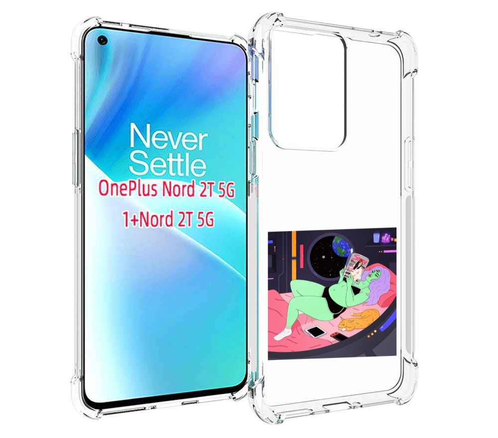 

Чехол MyPads трехглазая девушка зеленая для OnePlus Nord 2T, Прозрачный, Tocco