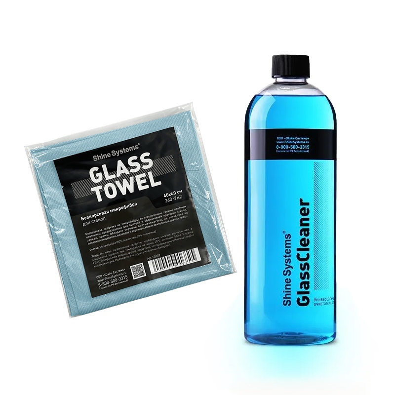 

Набор, ShineSystems, Glasscleaner Kit - Glasscleaner 750ml + Glas Towel