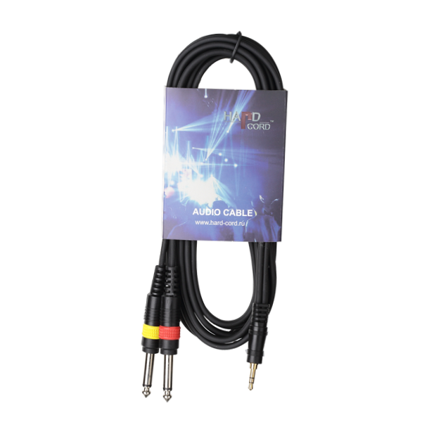 

Кабель акустический HardCord AJC-30 2 х Jack 6,3 mm Jack 3,5mm, 3м, AJC-30