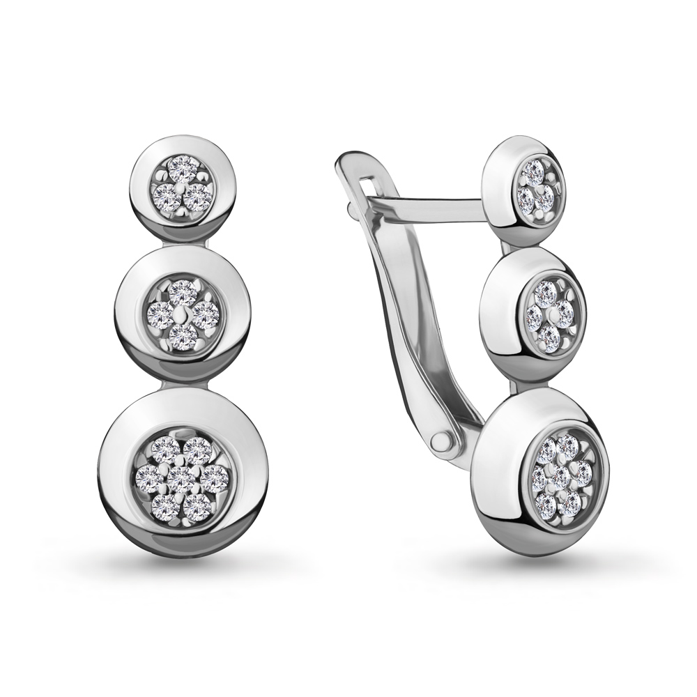 

Серьги из серебра с фианитом Aquamarine 48000А_925_р, 48000А_925_р