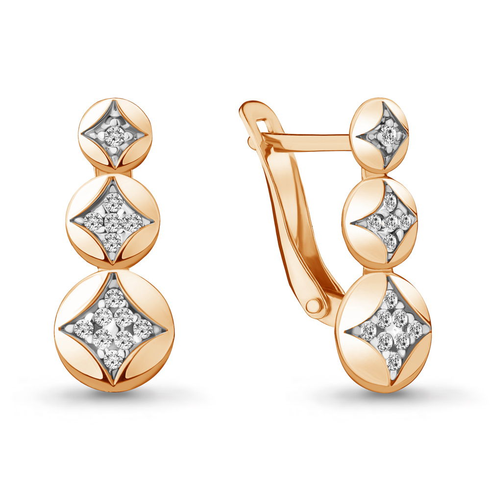 

Серьги из серебра с фианитом Aquamarine 48001А_925_з, 48001А_925_з
