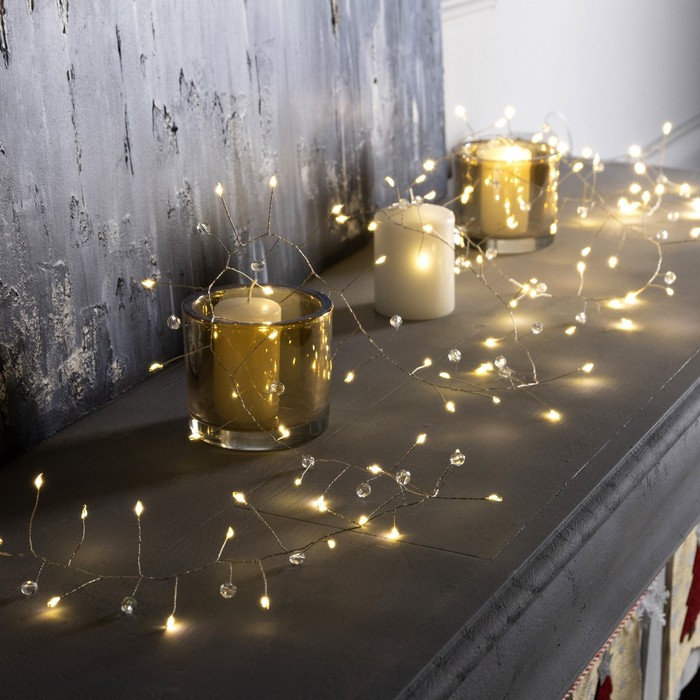 

Световая гирлянда новогодняя Luazon lighting Мишура 9085125 2м белый теплый, Мишура