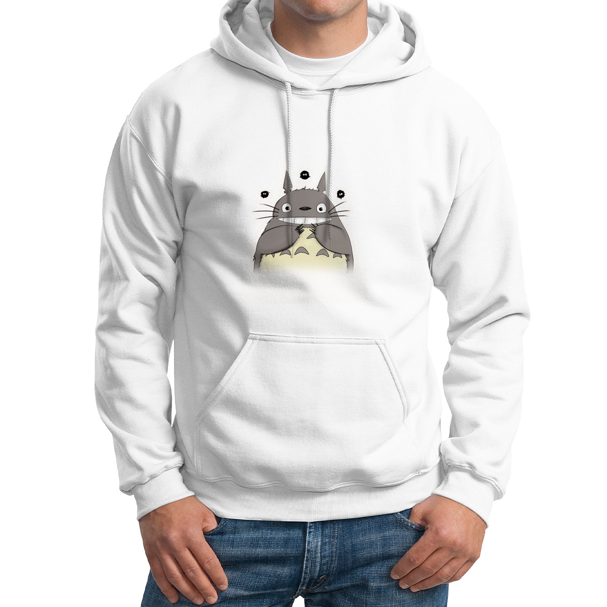 

Худи унисекс CoolPodarok Мультфильм.Тоторо с мошками белое 42 RU, Белый, M0501727