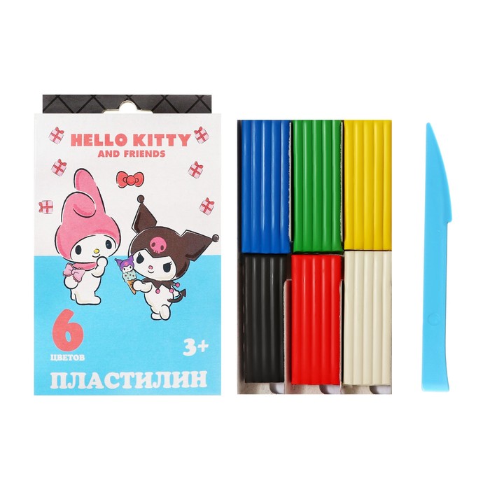 ПластилинHello Kitty&friends пластиковая стека 6 цветов 120 г