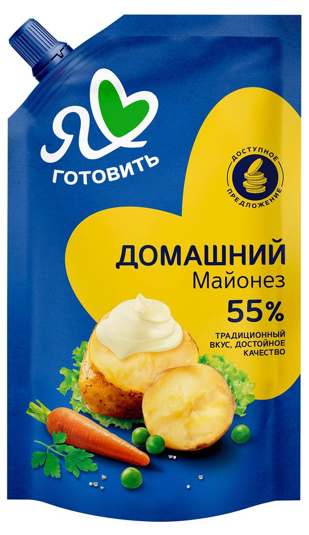

Майонез Я люблю готовить Домашний 55% 390 мл