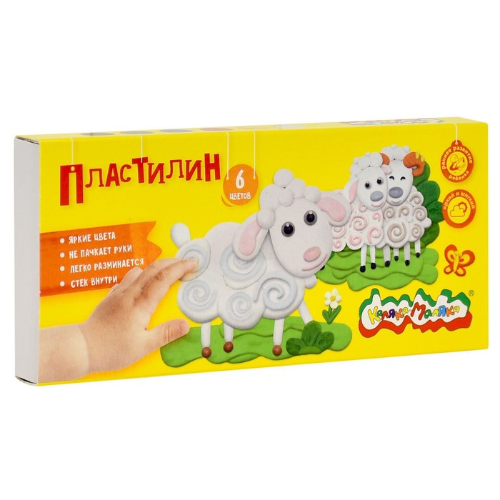 

Пластилин Каляка-Маляка со стеком 6 цветов 90 г